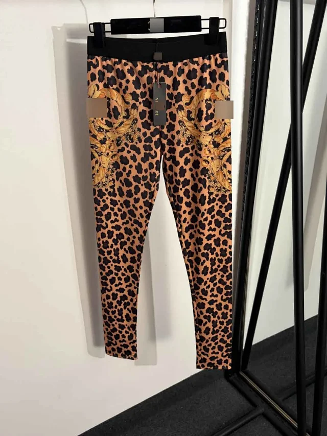 Versace Jeans Couture Trousers Slim-Fit Baroque and Leopard Print Leggings product detail image 2