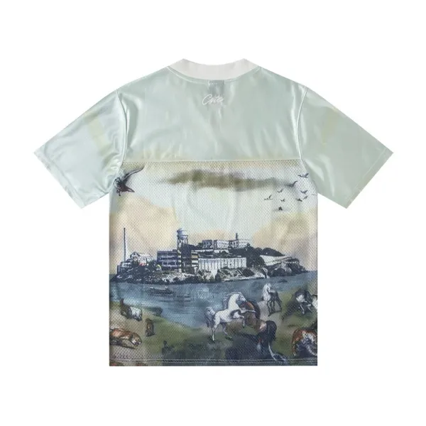 Trapstar Graphic Print Long-Sleeve Jersey in Blue Multicolor - 23