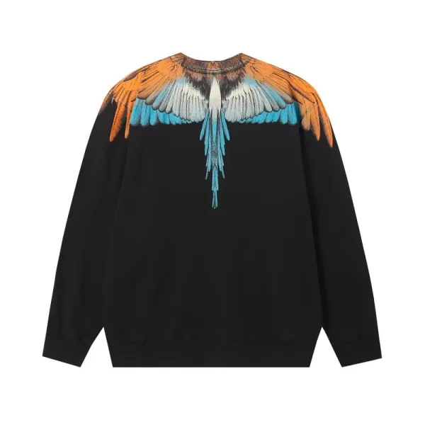 Design Feather Necklace Print Black Hoodie - 26