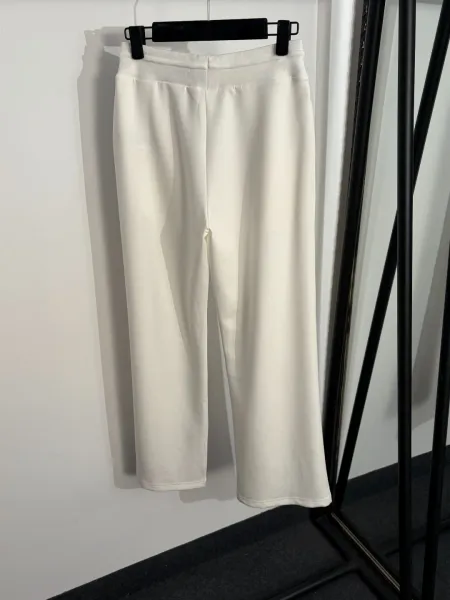 Design Cropped Hoodie and Wide-Leg Sweatpants Set White - 7