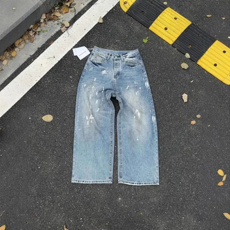 Acne Studios Jeans Distressed paint-splatter wide-leg image 5