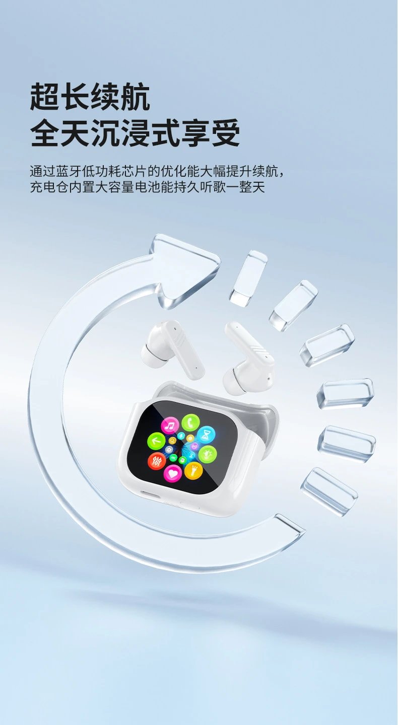 Design LX-50 Starlight White Champion Edition TWS Earbuds with Display Tws Earbuds - 15