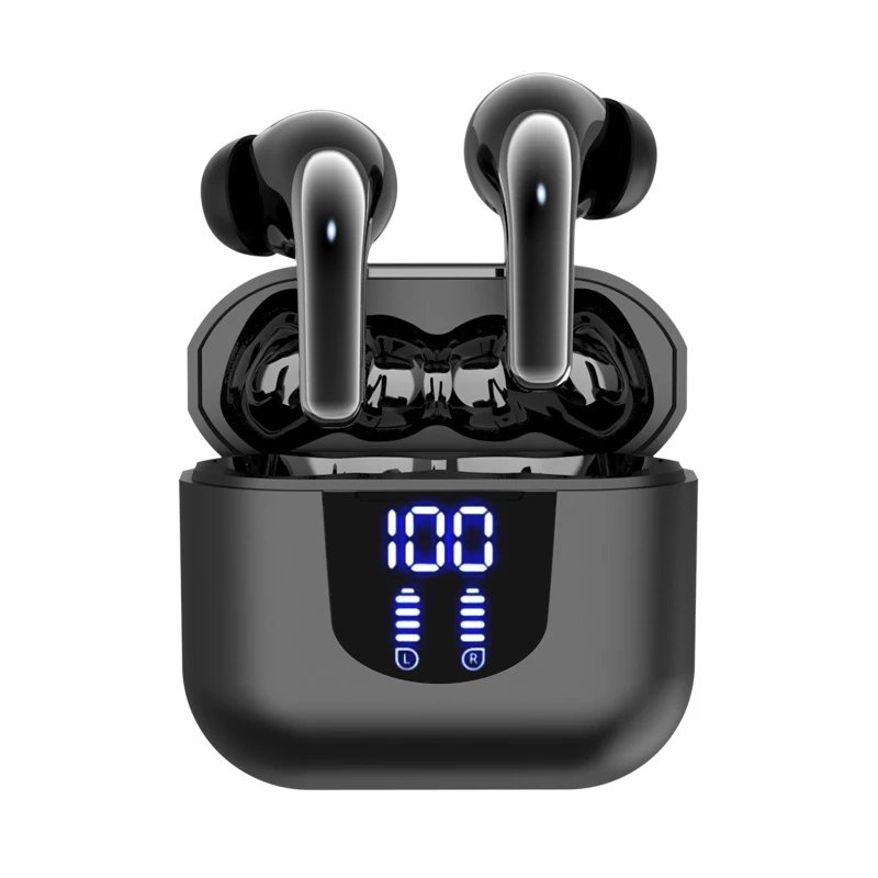 Design TWS Earbuds with LED Display Black
