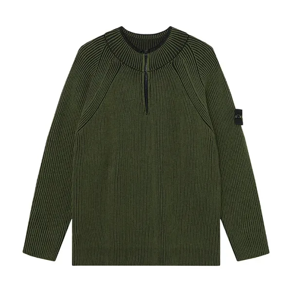 Stone Island Ribbed Half-Zip Sweater Burgundy - 4