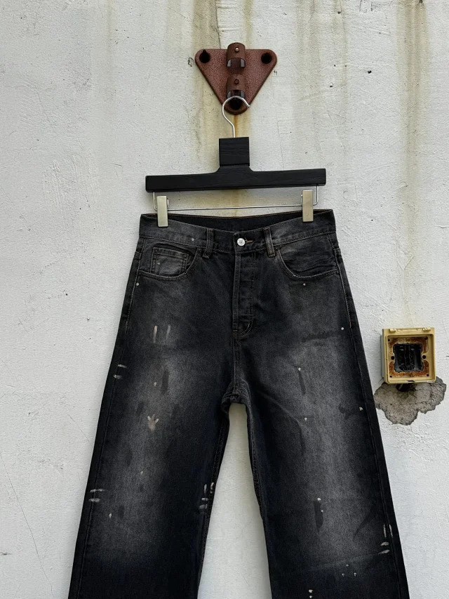 Acne Studios Jeans Wide-Leg Paint-Splatter product detail image 10