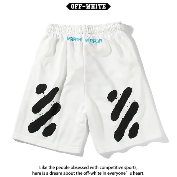 Off-White Diagonal Arrow Print Black Shorts - 9