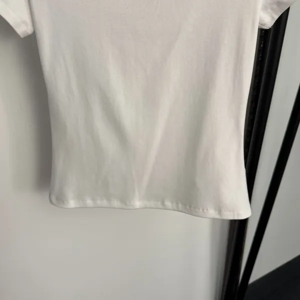 Design Ringer Neck White T-Shirt Tops.t Shirts - 6