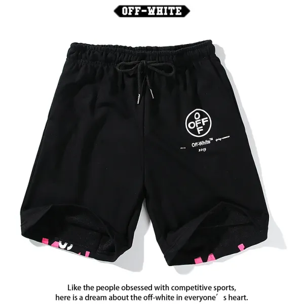 Off-White Diagonal Arrow Print Black Shorts - 14