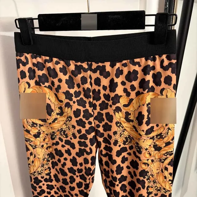 Versace Jeans Couture Trousers Slim-Fit Baroque and Leopard Print Leggings product detail image 4