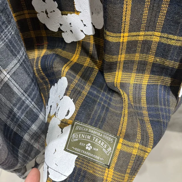 Denim Tears Shirts Plaid floral-print short-sleeve button-up shirt product detail image 28