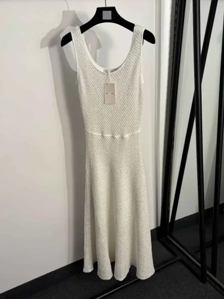 Design Sparkle Mesh Knit Sleeveless Midi Dress Black - 4