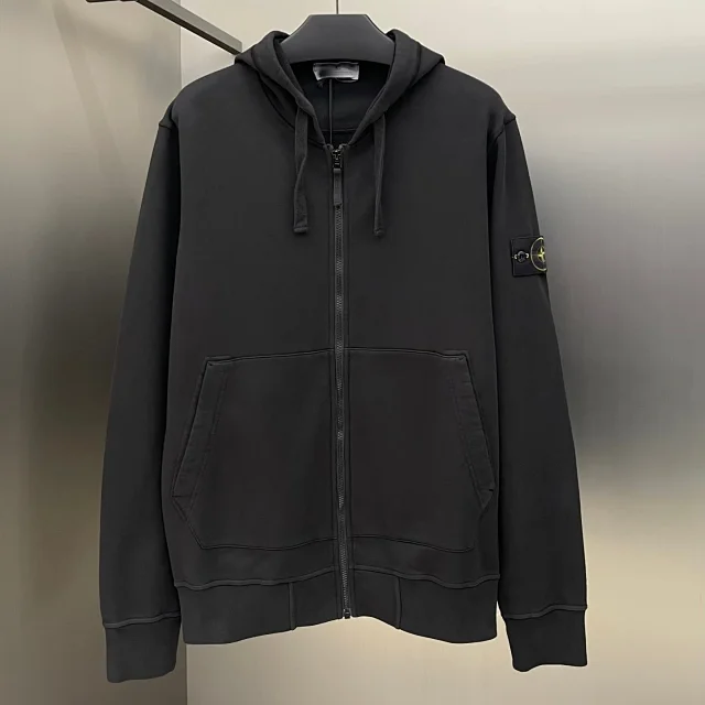 Stone Island Hoodies & Sweatshirts Zip-Up Hooded Sweatshirt with Compass Sleeve Badge product detail image 7