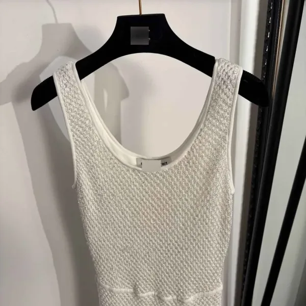 Design Sparkle Mesh Knit Sleeveless Midi Dress Black - 6