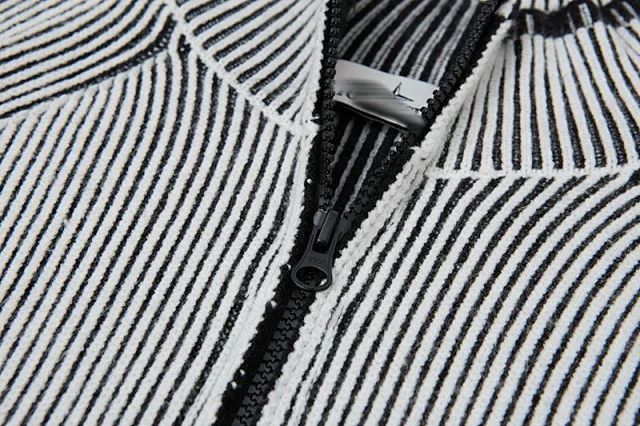 Stone Island Knitwear Ribbed half-zip crewneck sweater with compass sleeve patch product detail image 7