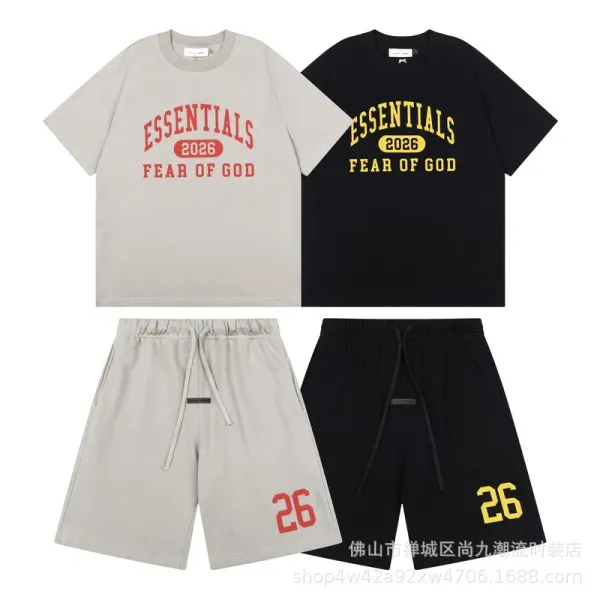 Fear of God Essentials Logo Print Heather Gray T-Shirt - 20