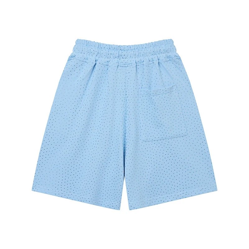Design Perforated Graphic Sweat Shorts Gray - 18