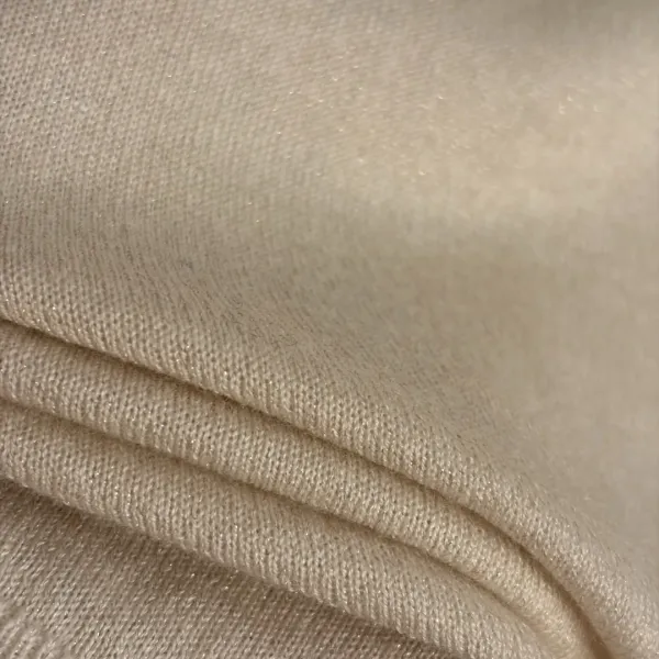 Design Knit Short-Sleeve Crewneck Beige Sweater - 10