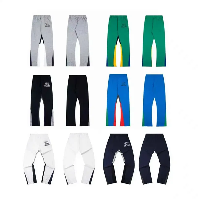 Unbranded Trousers Color-Block Elastic-Cuff Joggers with Printed Text product detail image 2