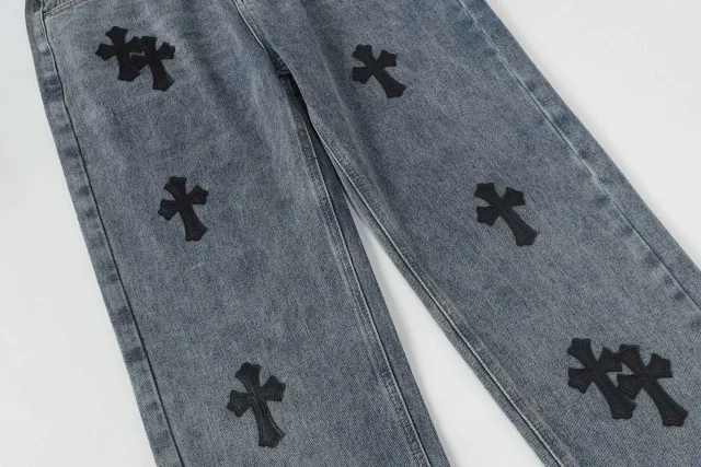 Chrome Hearts Jeans Wide-Leg Cross Patch product detail image 10