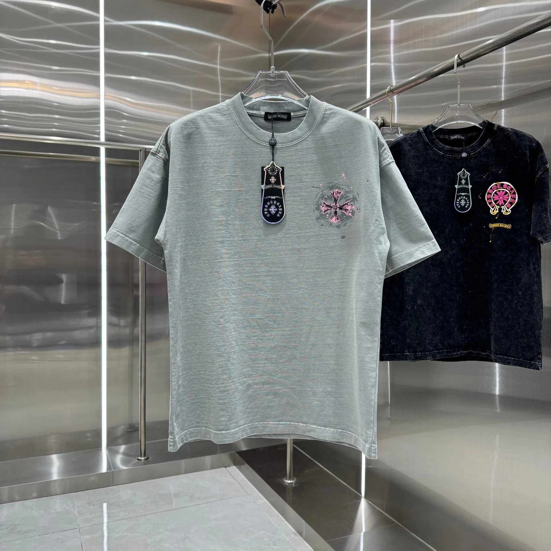 Chrome Hearts T-Shirts Oversized crewneck T-shirt with cross graphic print image 3