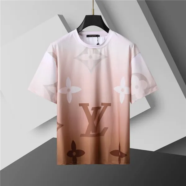 Louis Vuitton Damier Check LV Logo Brown Beige T-Shirt - 14