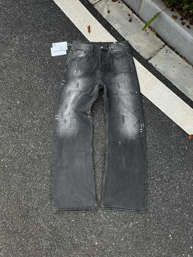 Acne Studios Jeans Wide-Leg Paint-Splatter product detail image 17