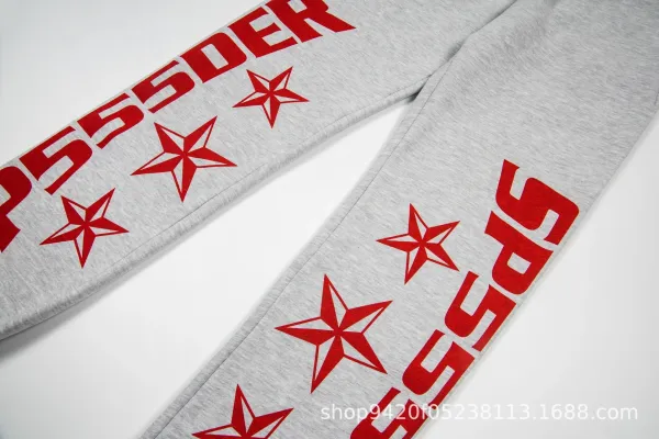 SP5DER Star Print Black Sweatpants - 8