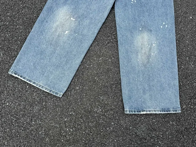 Acne Studios Jeans Distressed paint-splatter wide-leg product detail image 17