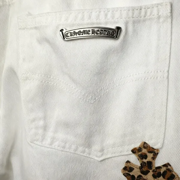 Chrome Hearts Cross-Embroidered White Straight-Leg Jeans - 43