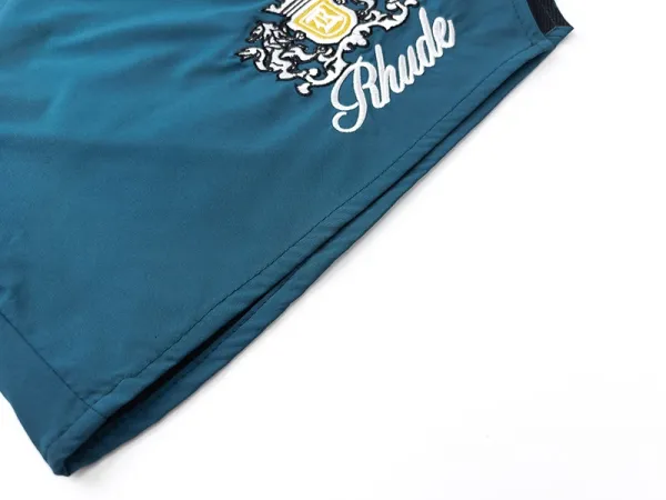 Rhude Crest Embroidered Shorts Navy - 12