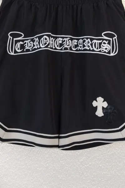 Chrome Hearts Scroll Logo Basketball Shorts Black - 8