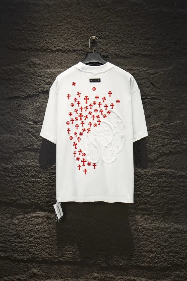 Chrome Hearts T-Shirts Embroidered Cross Motif Short-Sleeve T-Shirt product detail image 4