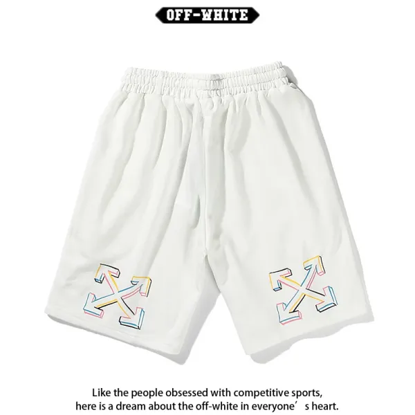 Off-White Diagonal Arrow Print Black Shorts - 25