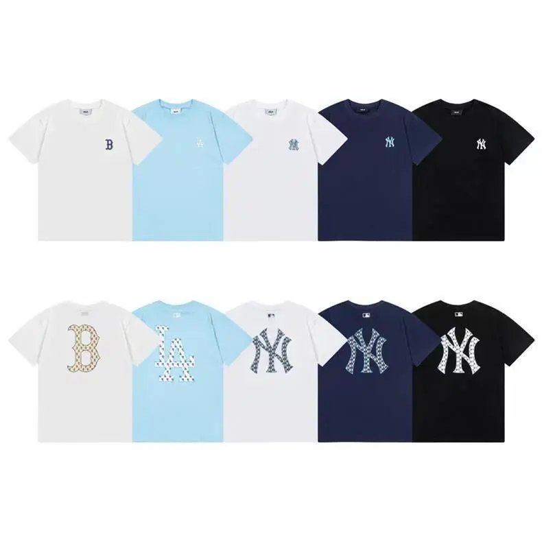 MLB New York Yankees Bandana Print Light Blue T-Shirt - 9