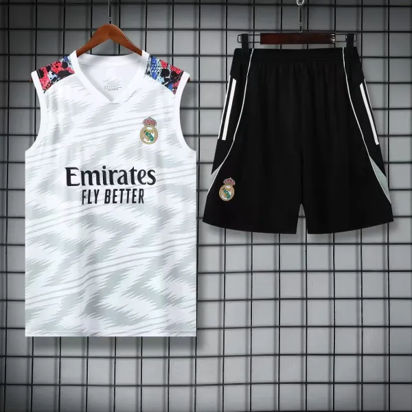 Real Madrid Third Kit 2023-24 White Multicolor Jersey and Black Shorts Set - 7