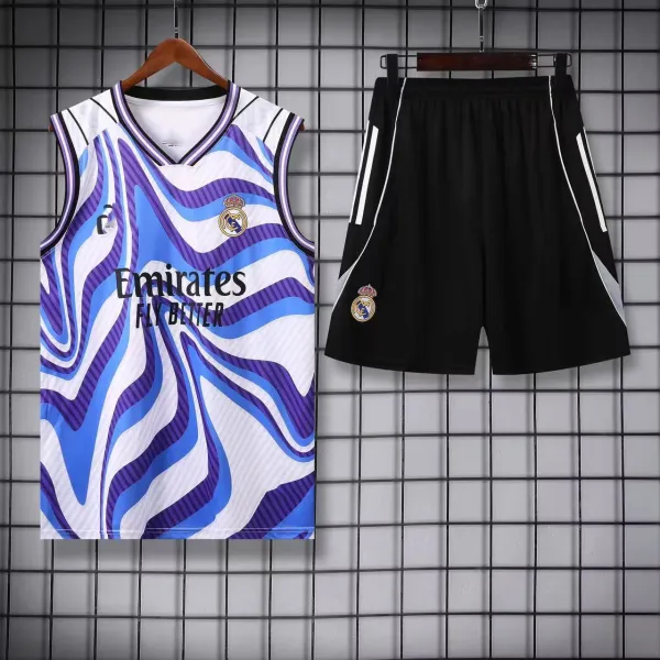 Real Madrid Third Kit 2023-24 White Multicolor Jersey and Black Shorts Set - 15