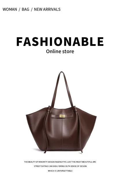 Design Tote Bag Cognac Leather Handbag - 7