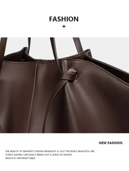 Design Tote Bag Cognac Leather Handbag - 15