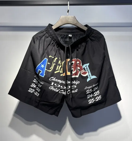 Amiri Varsity Print Shirt and Shorts Set Black - 11