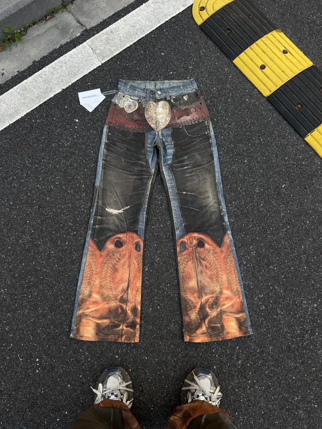 Unbranded Jeans Loose-fit printed with button details product detail image 19