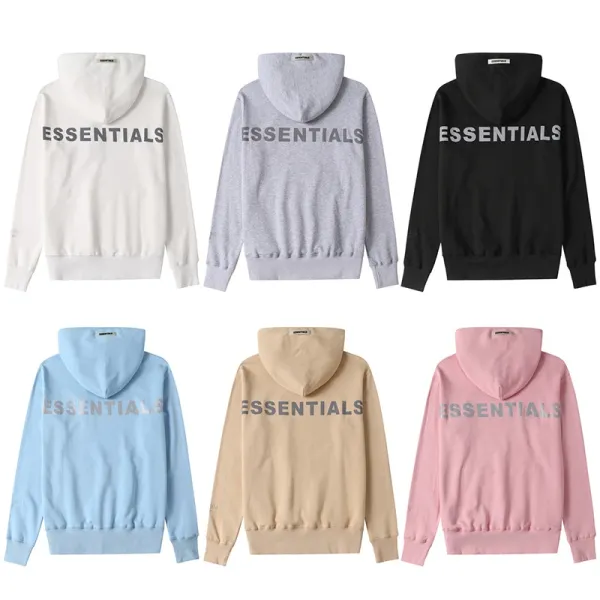 Fear of God Essentials Reflective Logo White Hoodie - 4