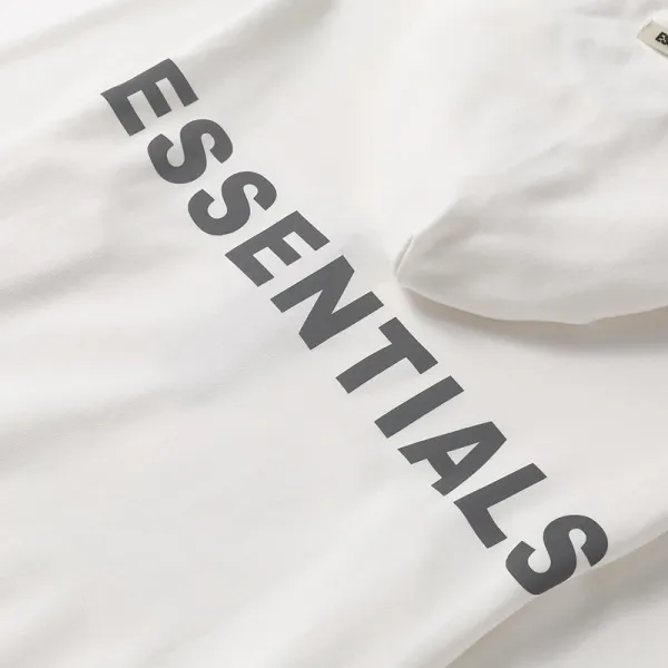Fear of God Essentials Reflective Logo White Hoodie - 26
