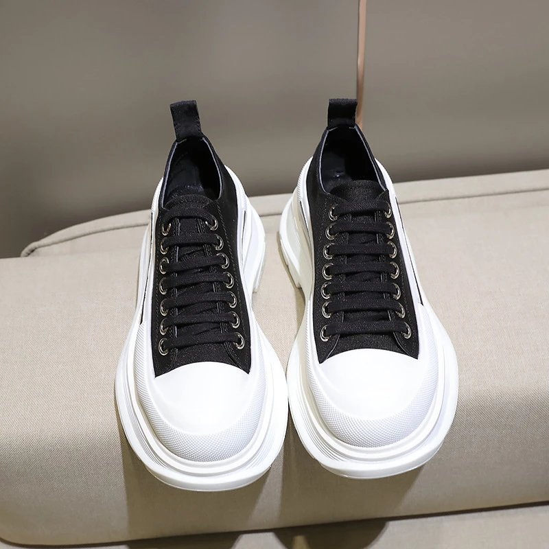 Unbranded Sneakers Low-Top Canvas with Chunky Lug Sole image 3