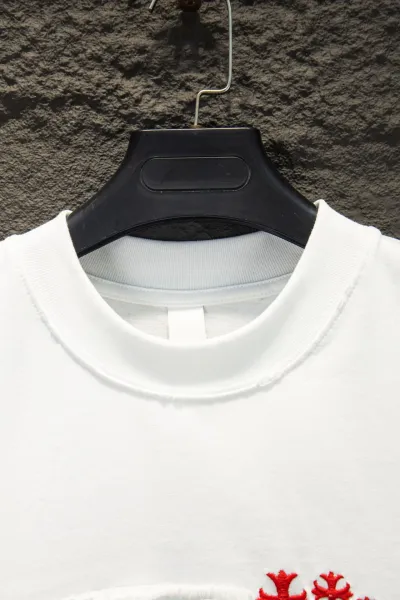 Chrome Hearts Cross Embroidery White T-Shirt - 6