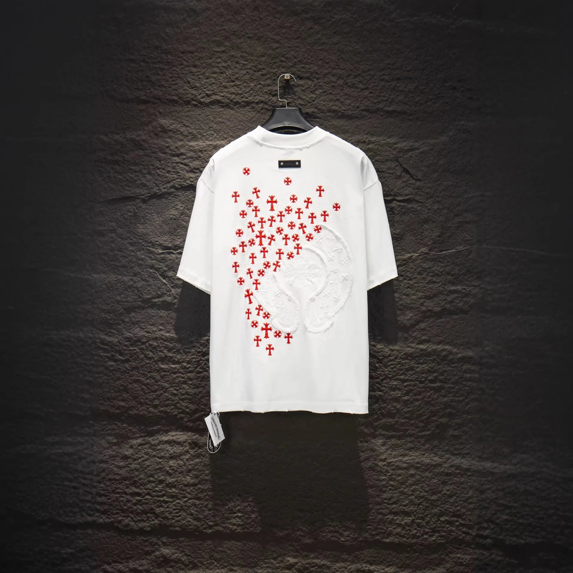 Chrome Hearts T-Shirts Embroidered Cross Motif Short-Sleeve T-Shirt image 4