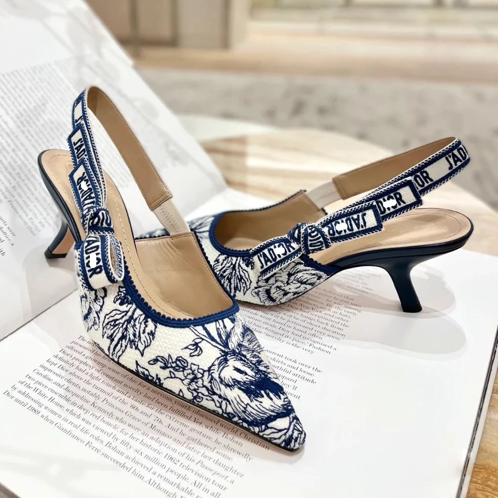 Dior High Heels J'Adior embroidered floral slingback image 2