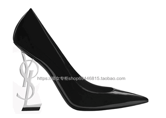 Saint Laurent High Heels Pointed-Toe Pumps with YSL Monogram product detail image 14