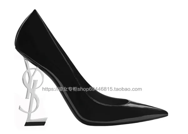 Saint Laurent Opyum Black Leather Stiletto Heels - 15