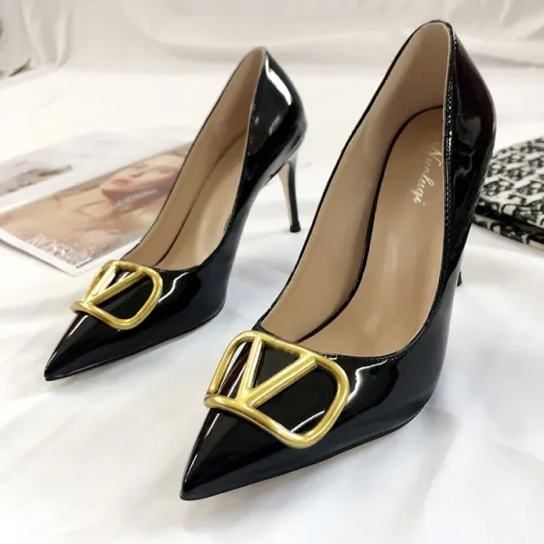 Valentino Rockstud VLOGO Pointed-Toe Stilettos Nude - 26