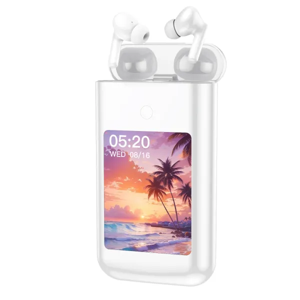 Design Smart TWS Earbuds with Display Case Black Earphones - 14